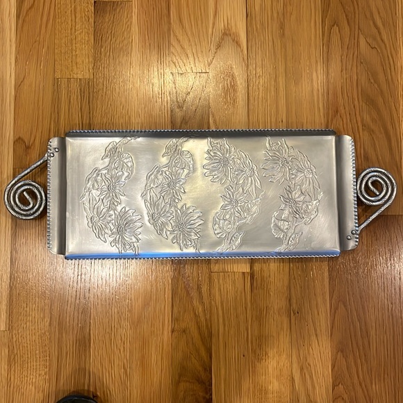 Mid-century modern hand wrought metal serving tray by Farber and Shlevin - Picture 1 of 5